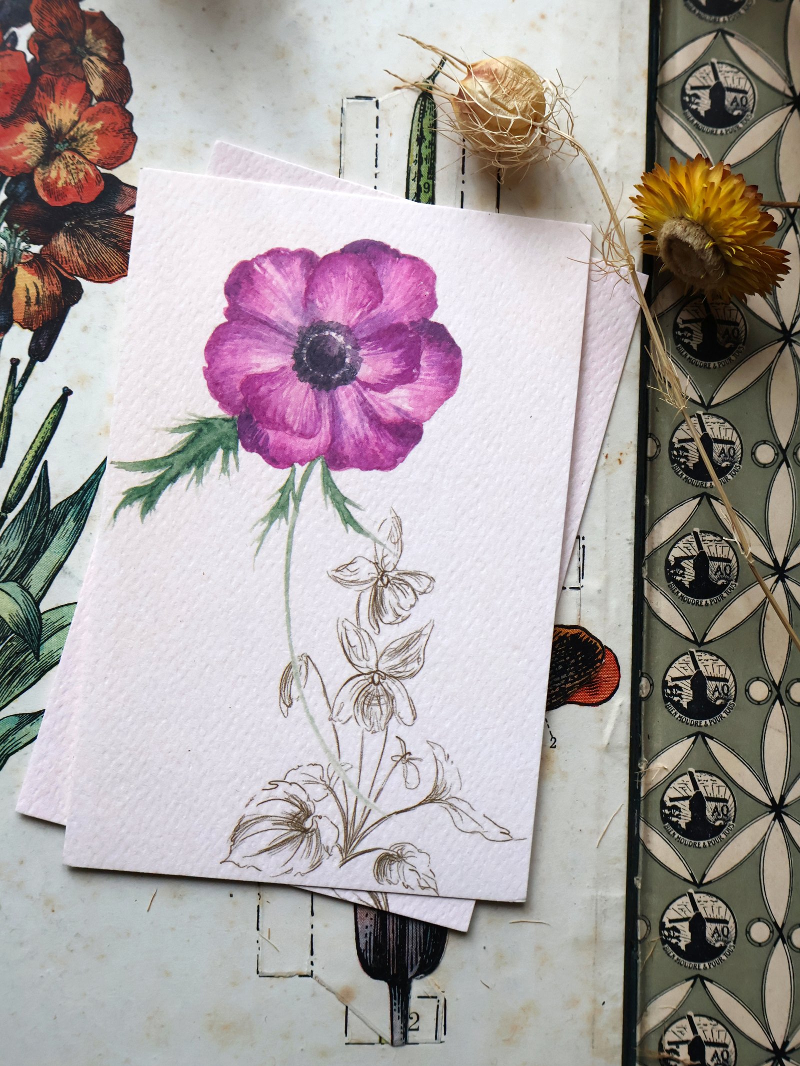 Cartes "Les saisons fleuries" - Aquarelle – Image 2