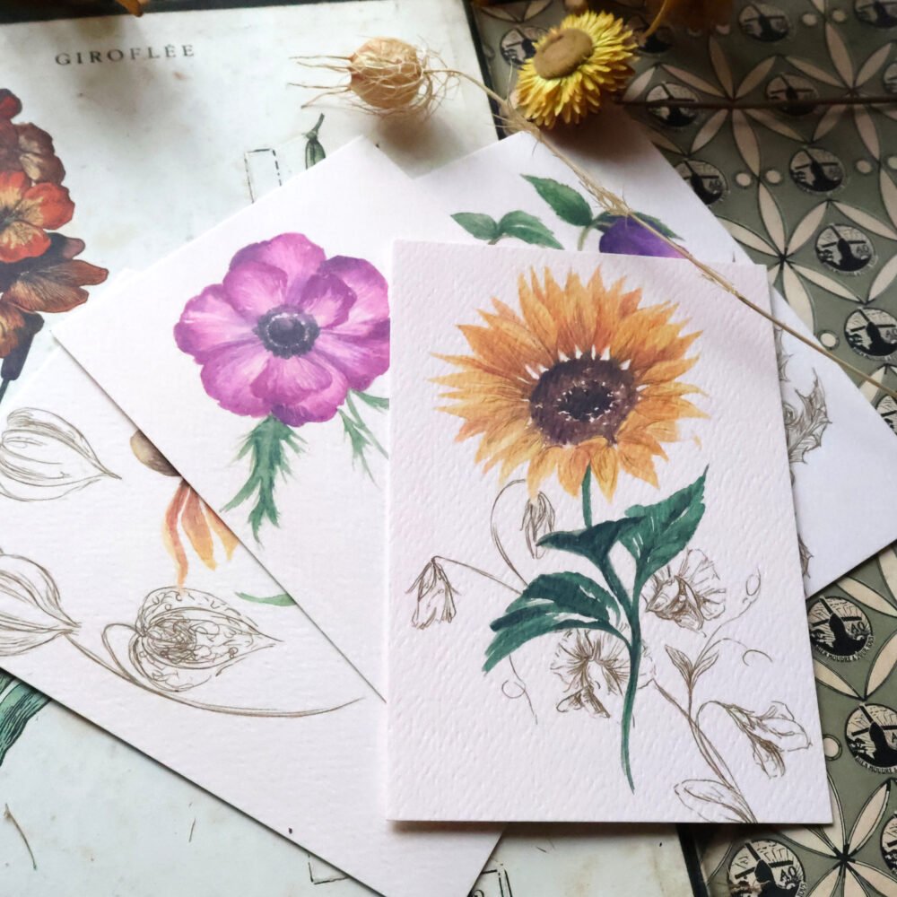Cartes « Les saisons fleuries » – Aquarelle