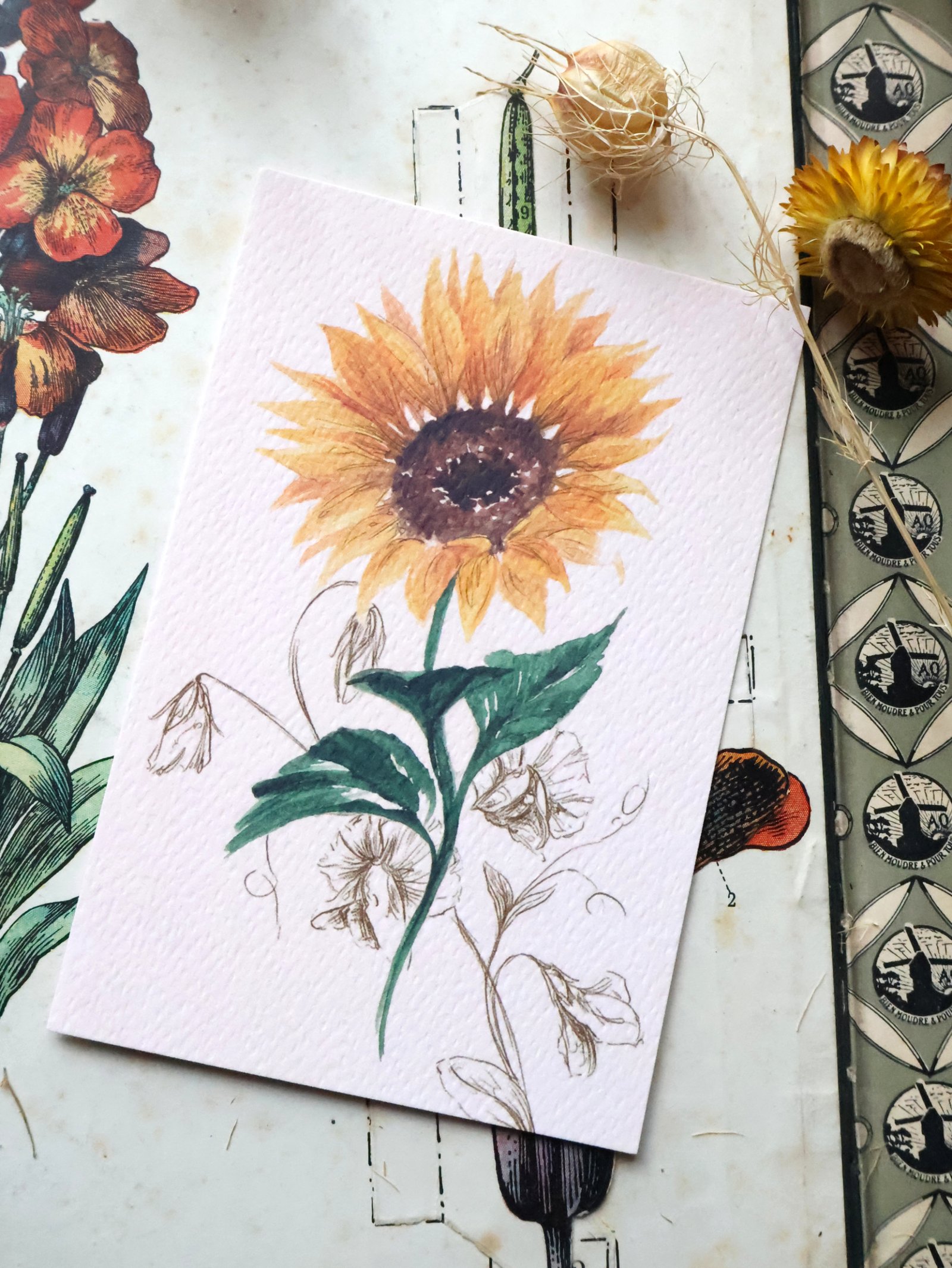 Cartes "Les saisons fleuries" - Aquarelle – Image 3