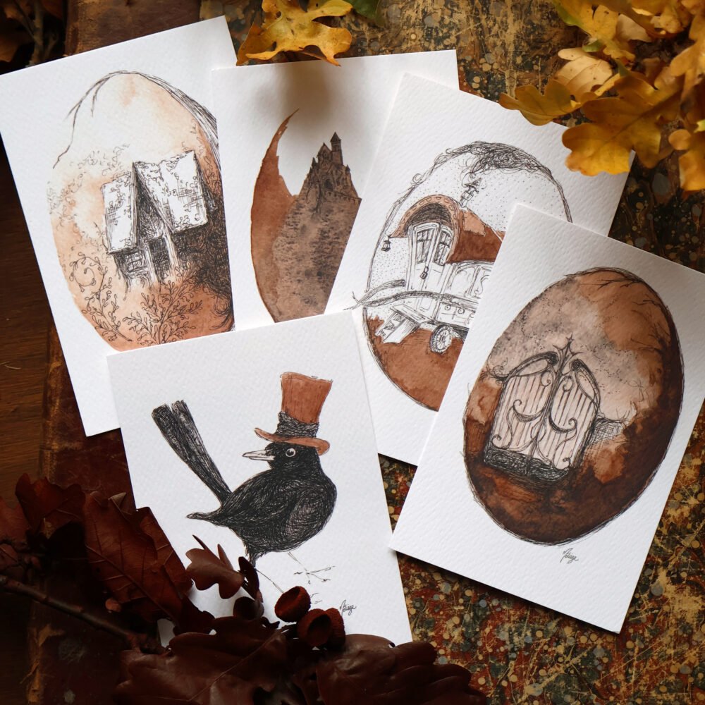 Clichés d’autrefois – cartes esprit cabinet de curiosités