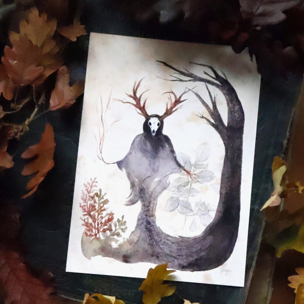 illustration fantastique d’un esprit sylvestre, le liéchi