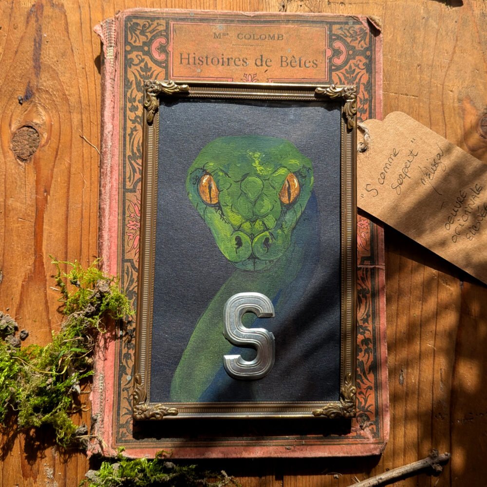 S comme serpent – gouache et lettre chromée